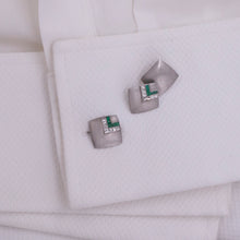 Art Deco Emerald & Diamond Cufflinks c1920