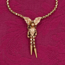 Gold Mesh Rope Bolo Necklace c1970