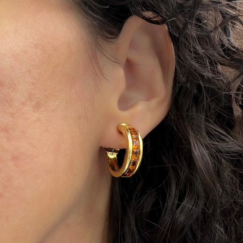 Madeira Citrine Hoop Earrings