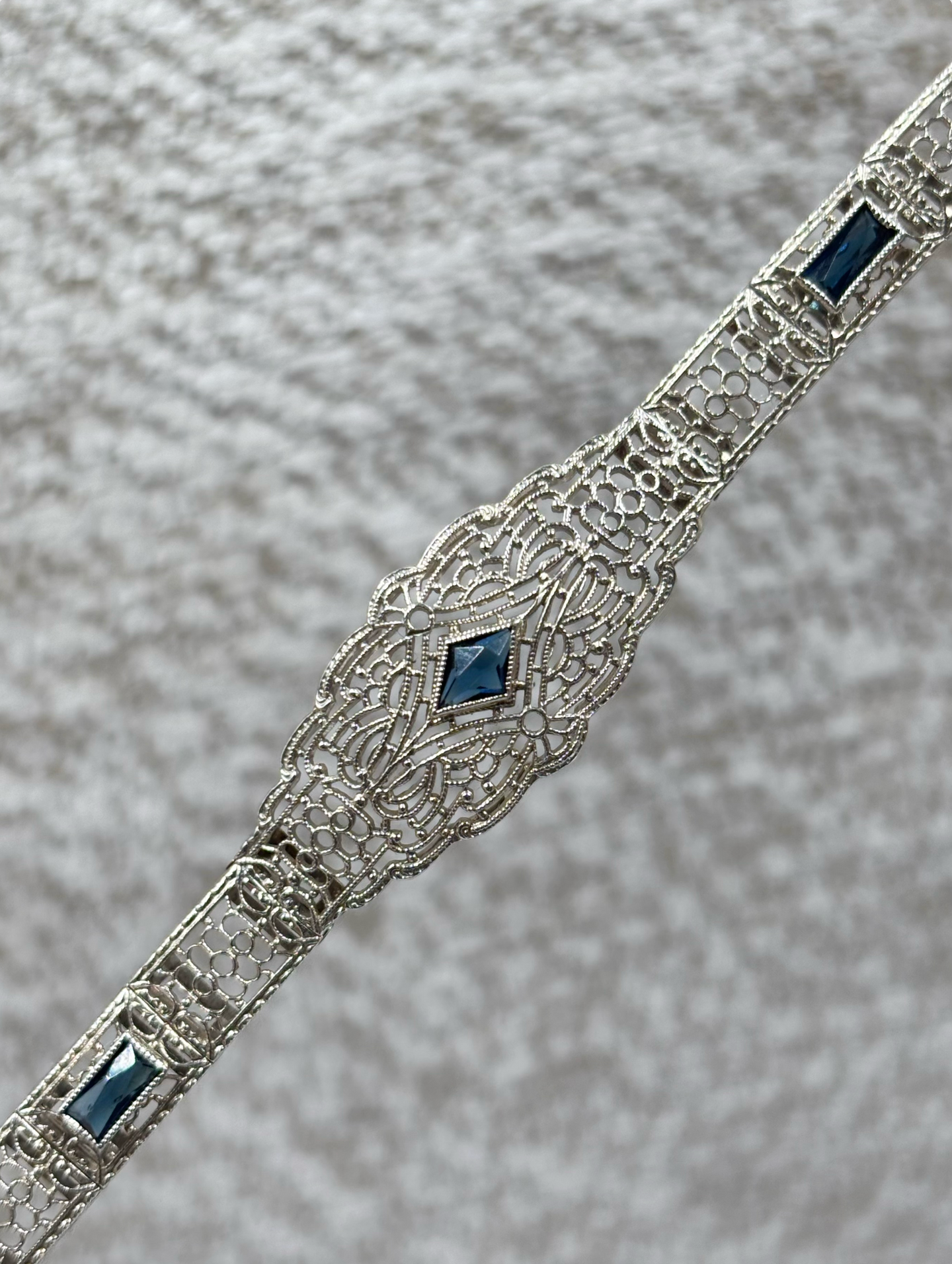 Antique Filigree Bracelet w/Sapphires