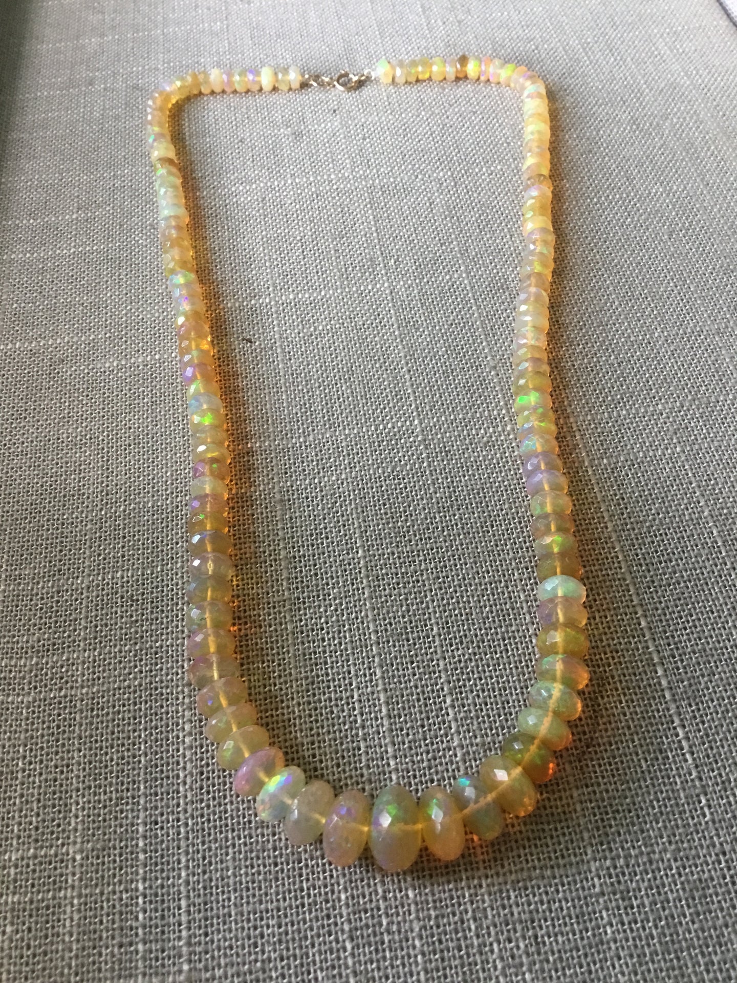 80 Carat Fine Faceted Opal Graduated Bead Necklace