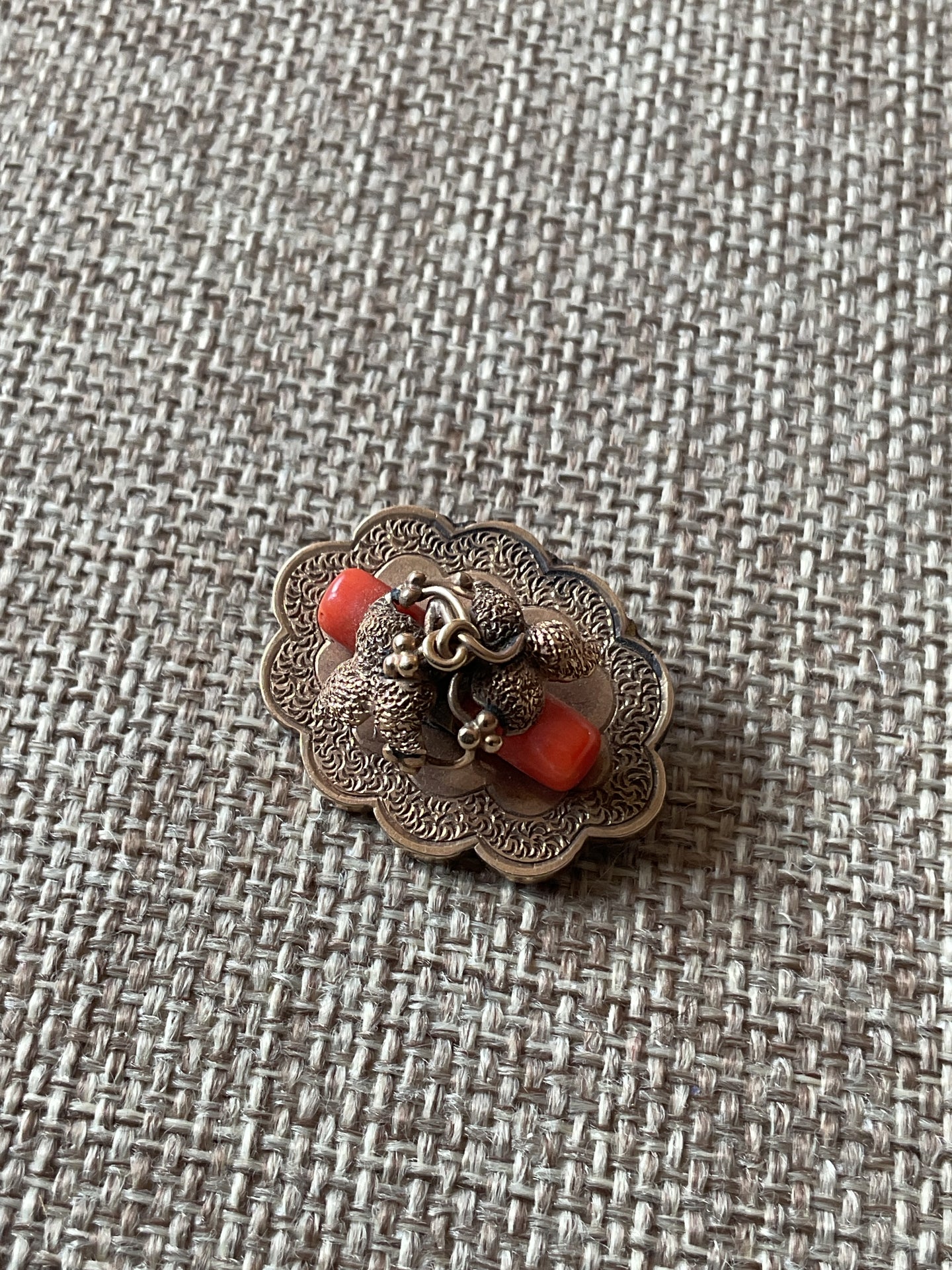 1870’s 14k Branch Coral Brooch