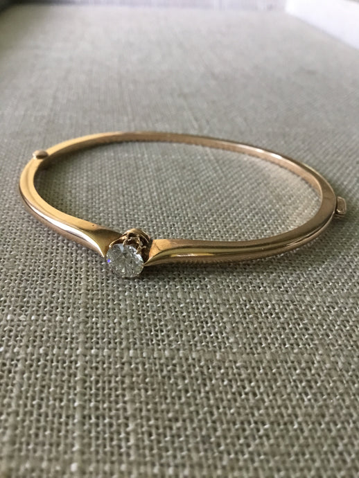 C.1910 Linz, Austria 14k Bracelet w/ 1ct. OE Diamond