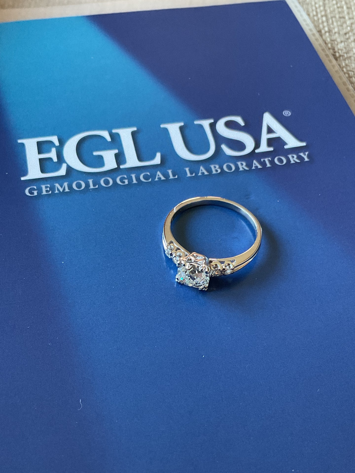 Post-1990 Platinum Solitaire w/Antique 1.25ct Diamond