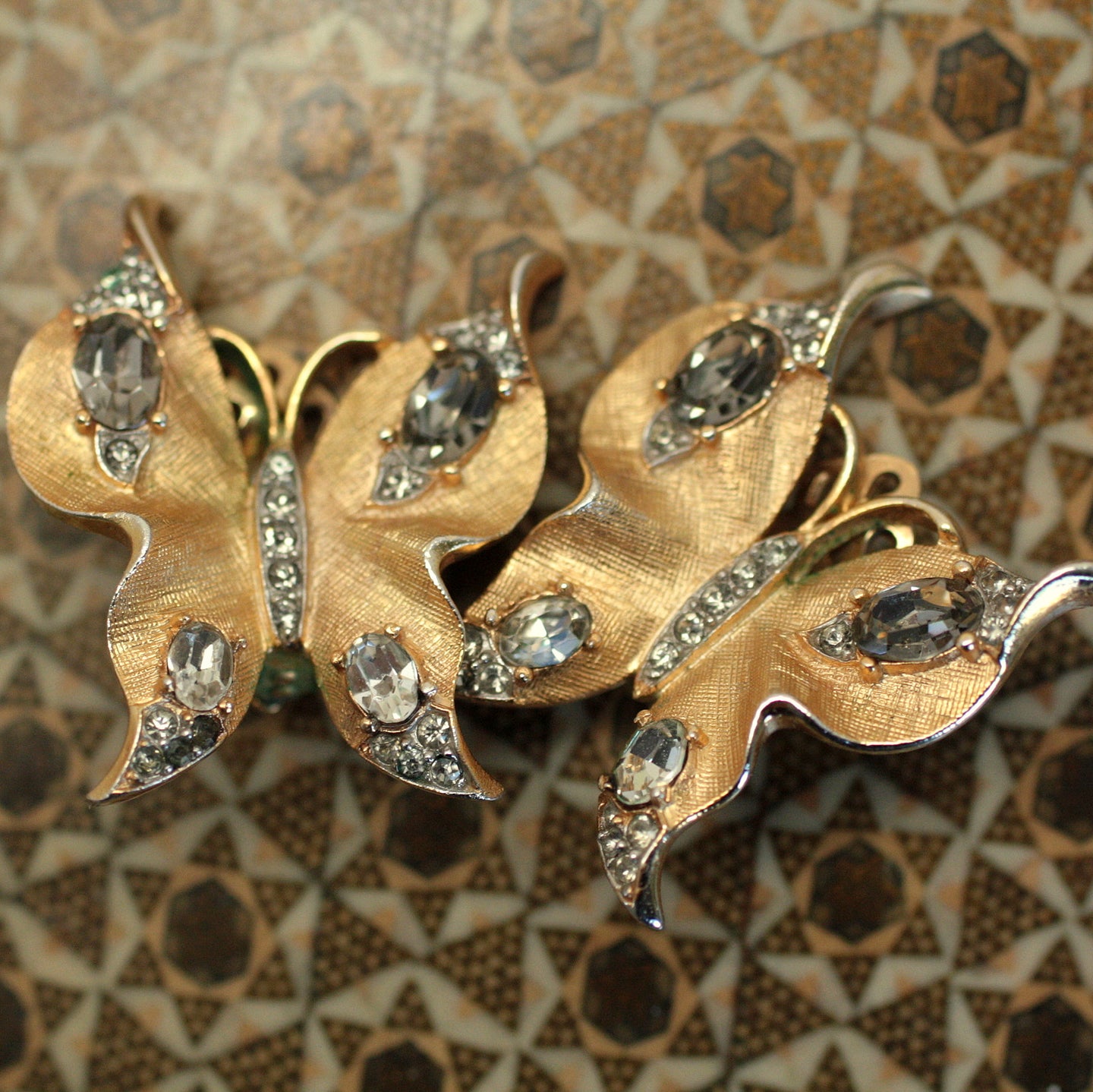 Crown Trifari Butterfly Earrings