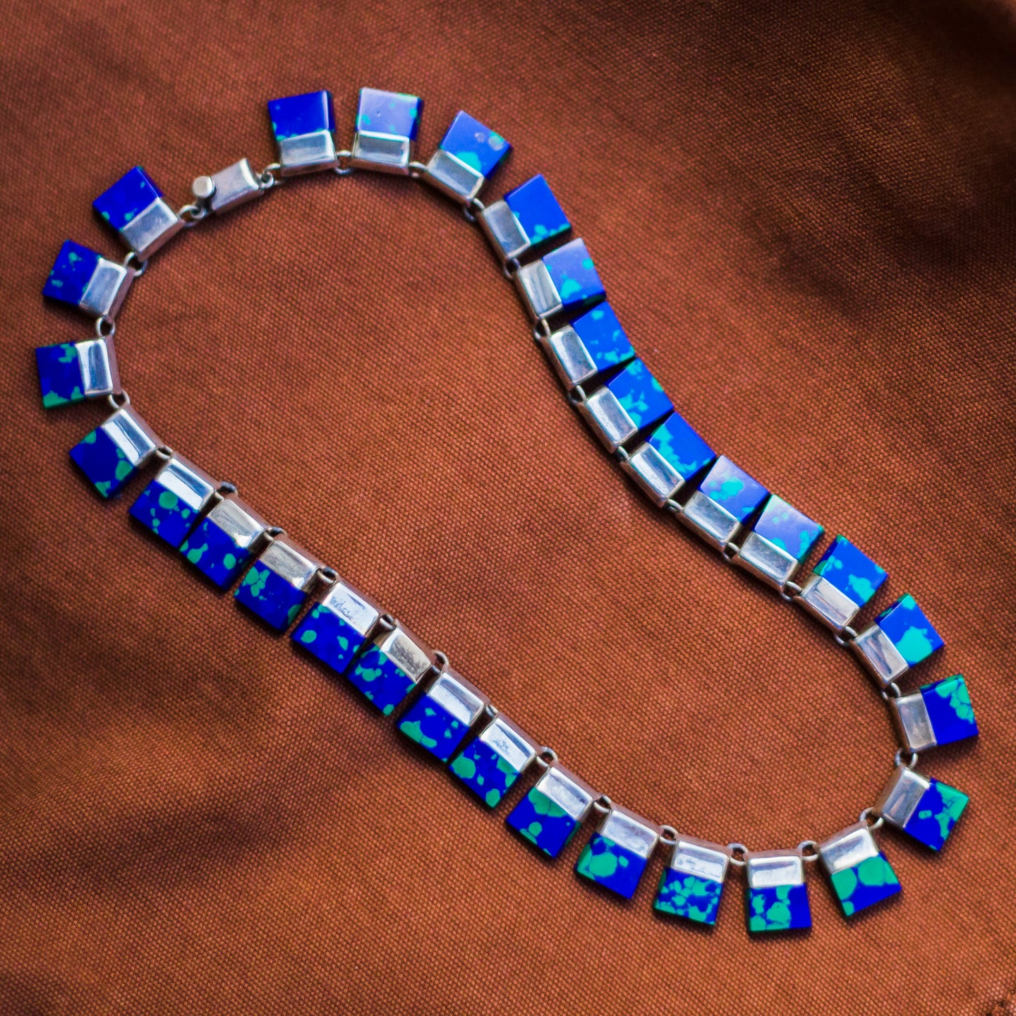 Taxco Sterling Azurite Necklace c1980