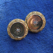 Victorian Diamond Starburst Button Earrings