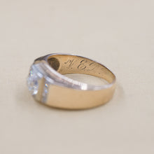1.17 Carat Old European Cut Diamond Wide Band Ring c1930