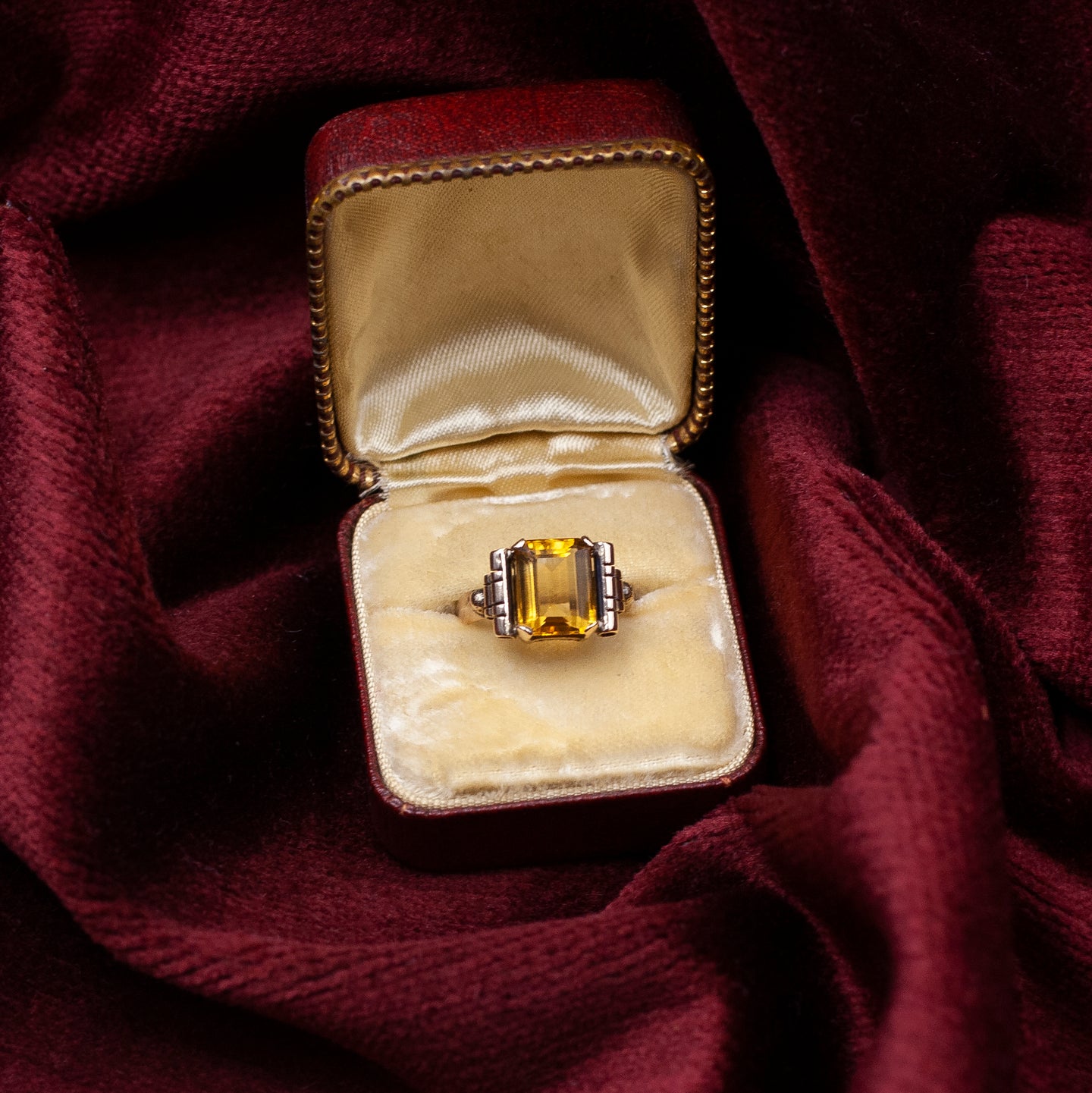 Handmade Citrine Ring c1930
