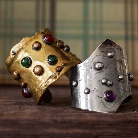 Brutalist Brass Cuff by Wolf Dosch c1970