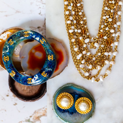 Chanel Faux Mabé Pearl Earrings c1980