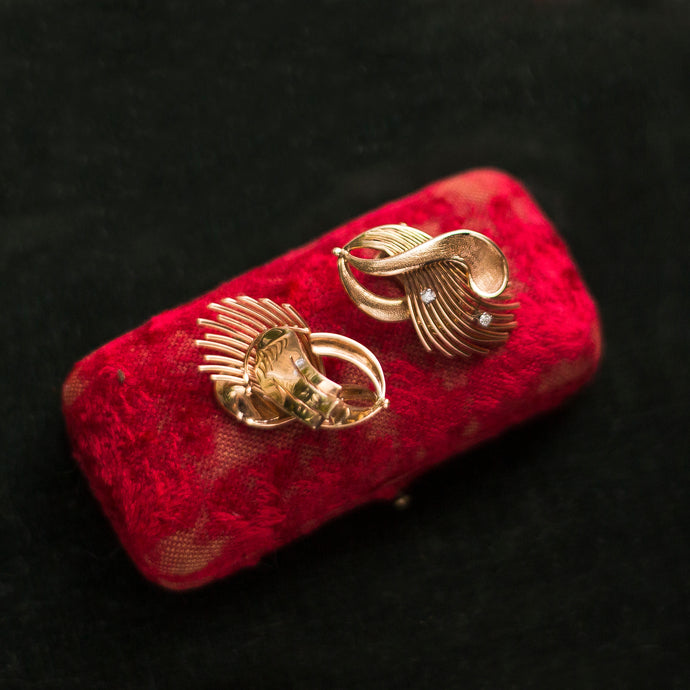 Retro Rose Gold Spray Earrings