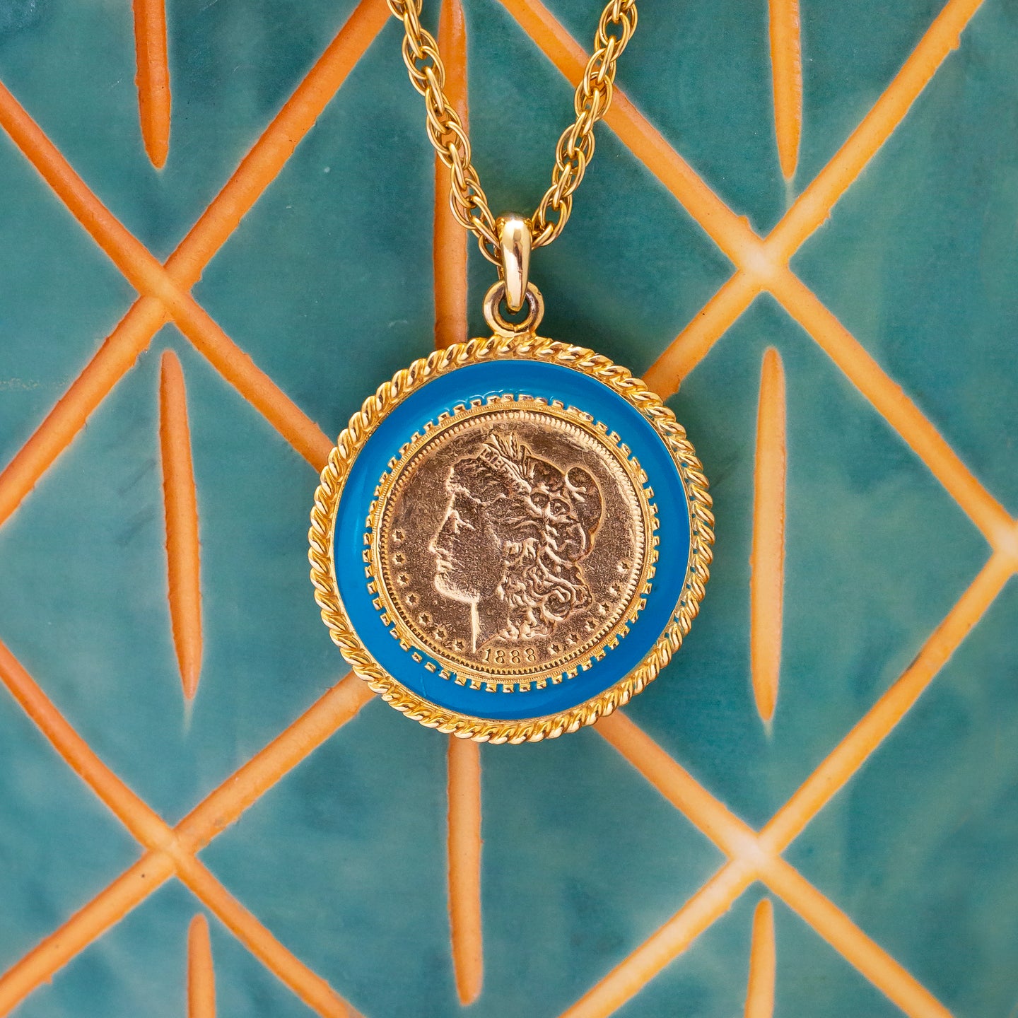 1970s Coin Pendant Necklace by Pauline Rader