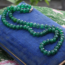 Dark Green Faceted Emerald Bead Necklace