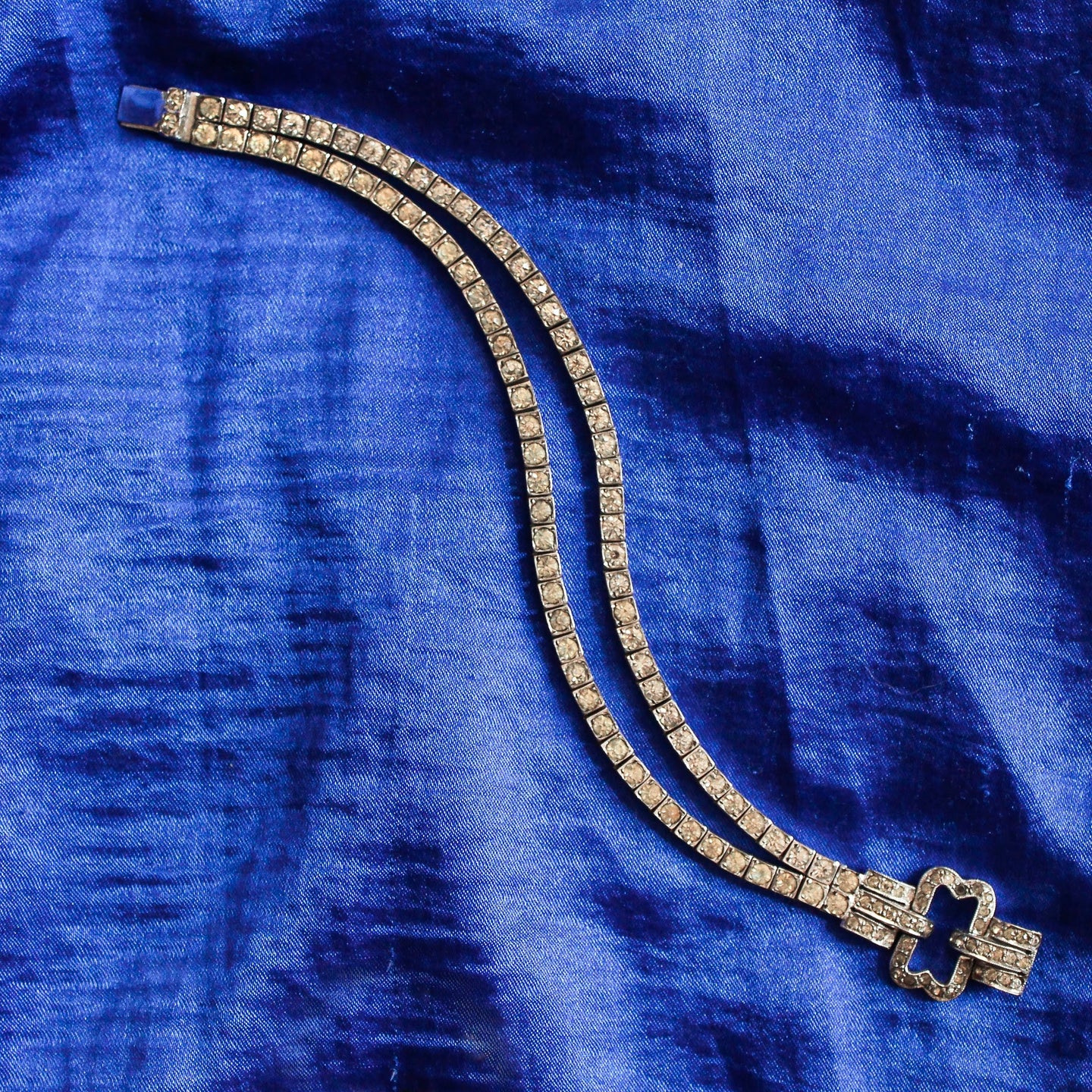 Sterling Silver Rhinestone Bracelet c1920