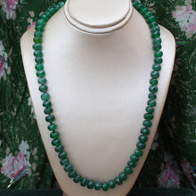Dark Green Faceted Emerald Bead Necklace