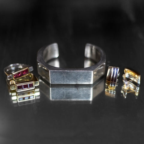 Geometric Taxco Sterling Cuff c1980