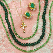 Graduated Faceted Emerald Bead Necklace (57ct)