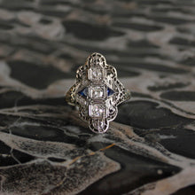Diamond & Sapphire Dinner Ring c1920