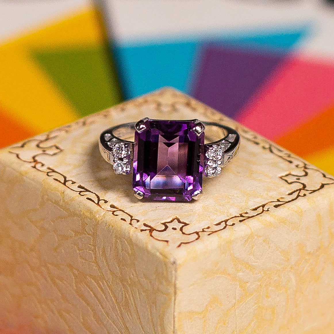 Amethyst Cocktail Ring c1950