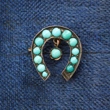 Turquoise Horseshoe Pin c1890
