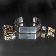 Modernist Sterling Garnet Ring