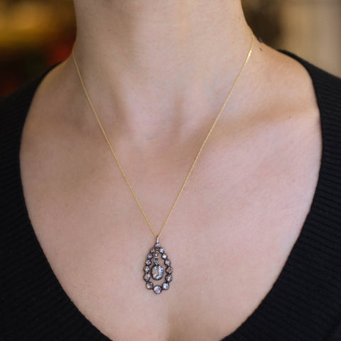 Victorian Rose Cut Diamond Pendant