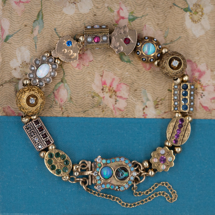 Victorian Slide Charm Bracelet c1930