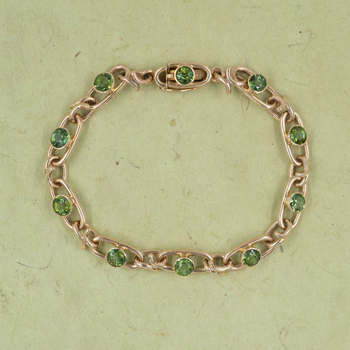 Peridot Chain Bracelet c1915