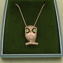 Peridot Owl Pin c1950