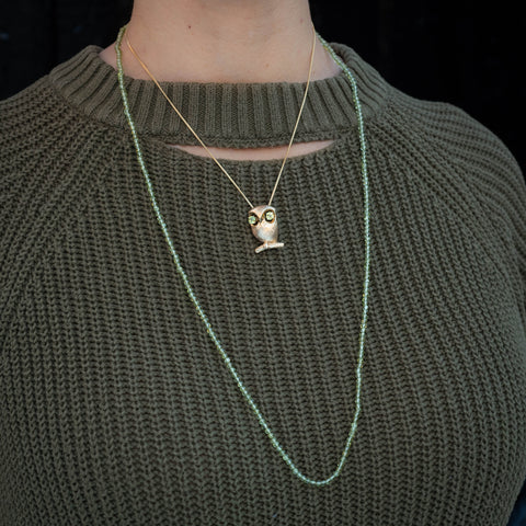 Peridot Bead Necklace c1920