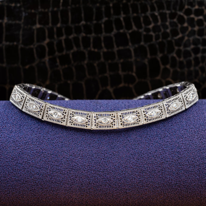 Diamond Filigree Bracelet c1920