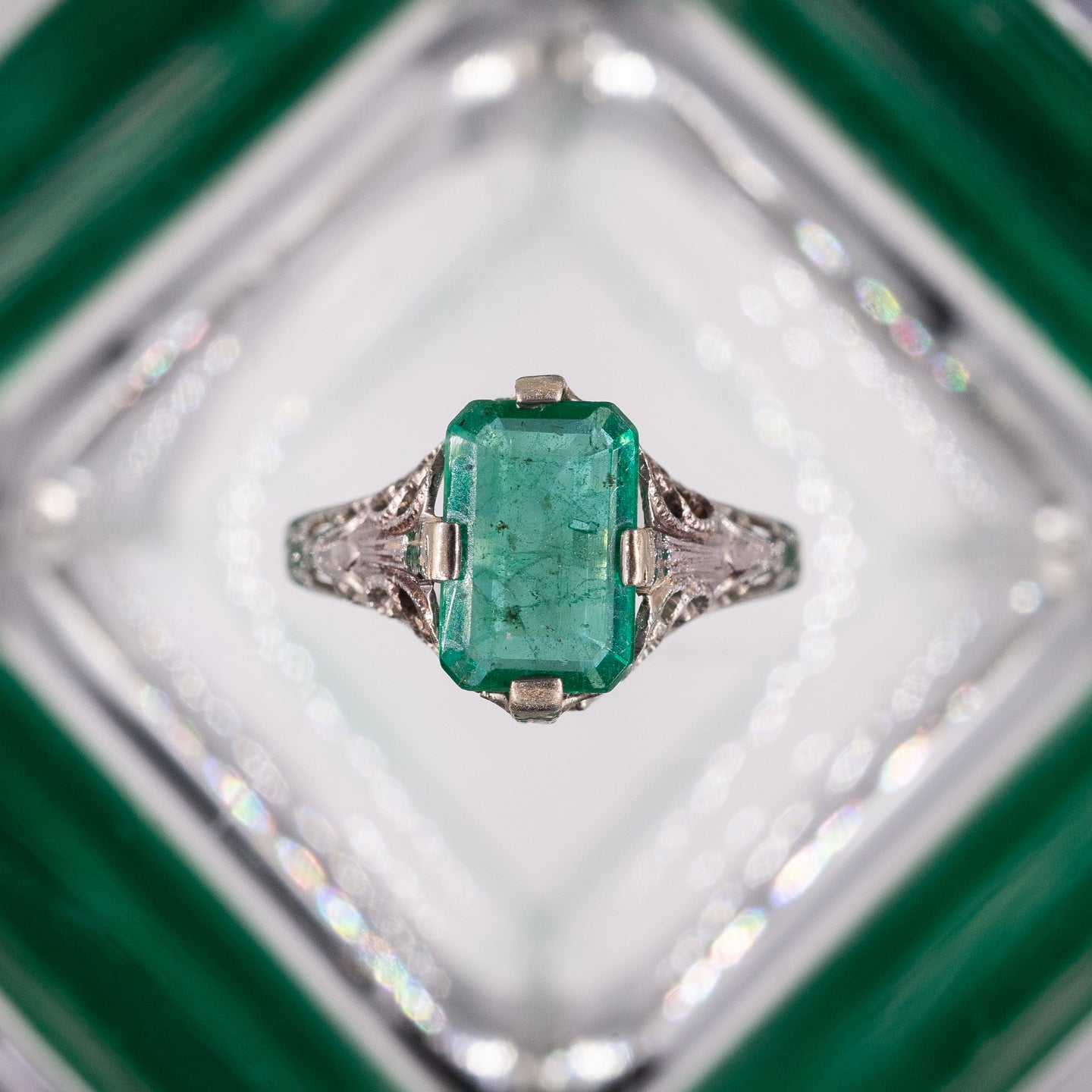 Untreated Emerald Ring c1920