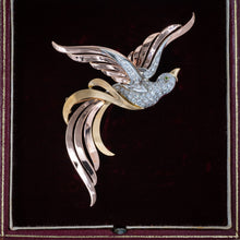 Resplendent Diamond Bird Brooch c1940