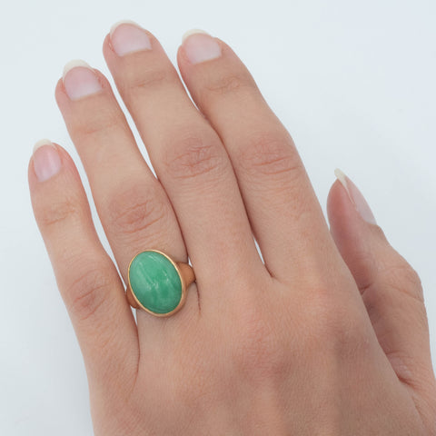 Jadeite Cabochon Ring c1980