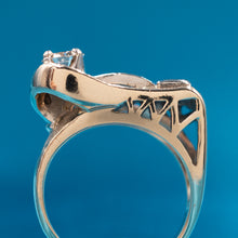 Retro Abstract Piano Diamond Ring c1950