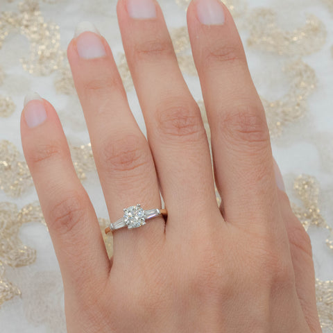 Modern Brilliant and Baguette Diamond Two-tone Ring