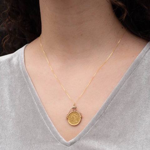 Gold Liberty Head Coin Pendant c1852