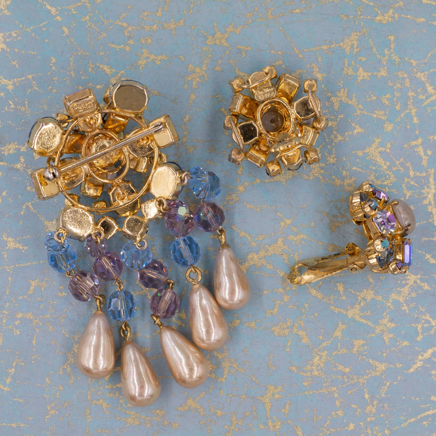 Christian Dior Brooch and Earrings Set c1958 – Pippin Vintage Jewelry