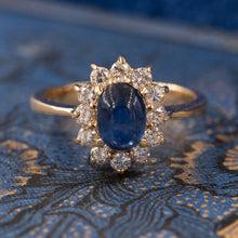 Sapphire Cabochon Diana Ring c1980