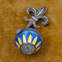 Guilloche Enamel Watch Pin c1930