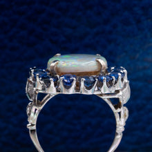 Lightning Ridge Opal and Sapphire Cocktail Ring c1920