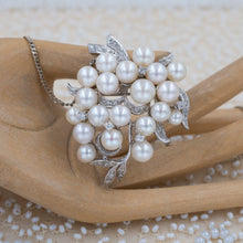 Pearl and Diamond Cluster Brooch/Pendant c1950