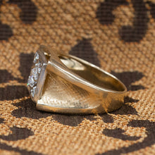 Star-set Diamond Two-tone Gent's Ring c1970
