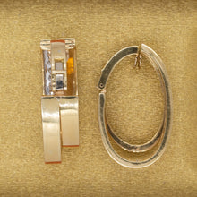 Unsigned Boris LeBeau Diamond Hoop Earrings c1980