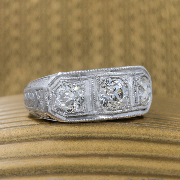 Circa 1920's 3 Stone Diamond Ring