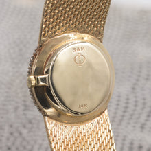 Diamond Bezeled Gold Baume & Mercier Watch c1980