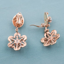Opal Flower Power Dangle Earrings c1960