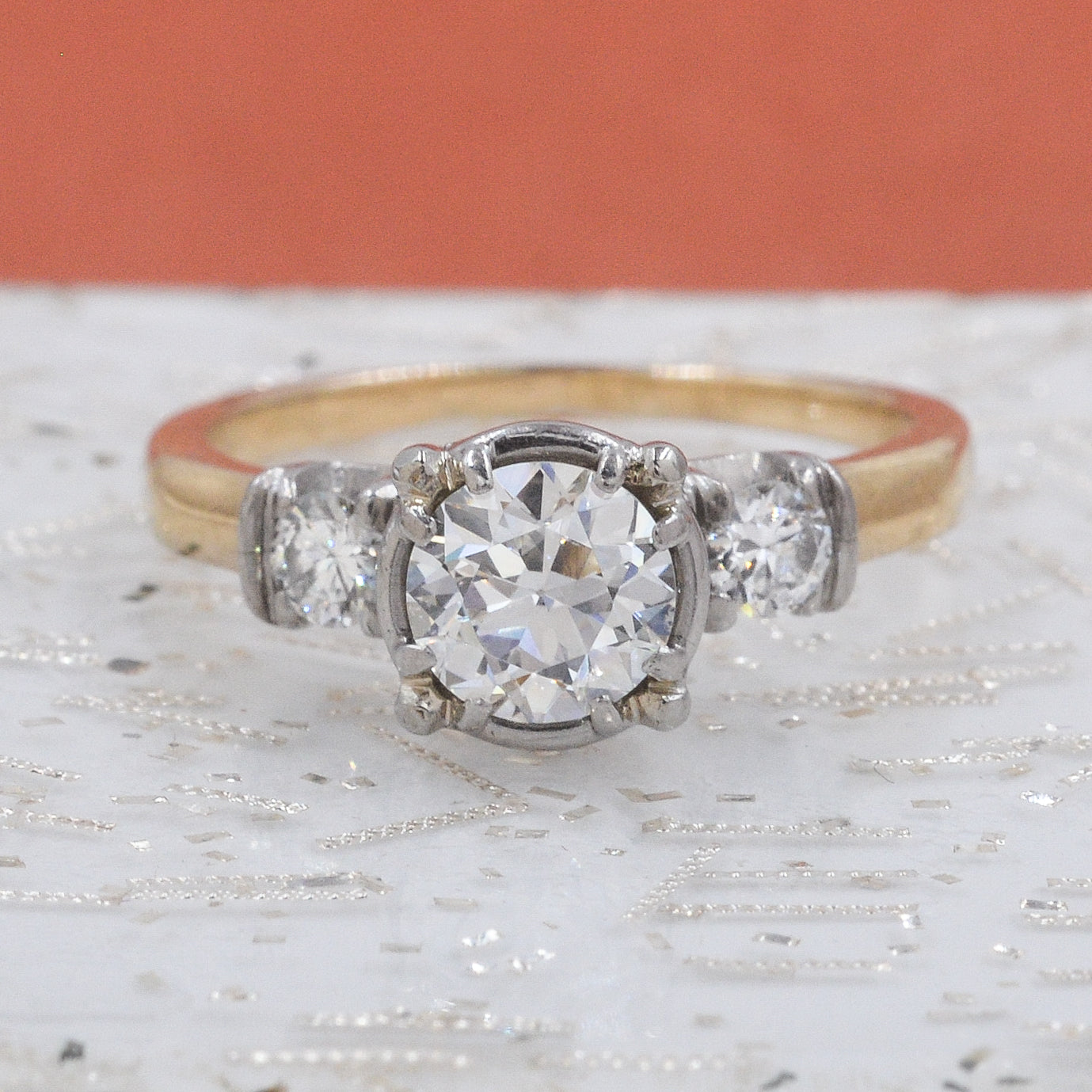 .80 Carat Diamond Two-tone Ring c1930