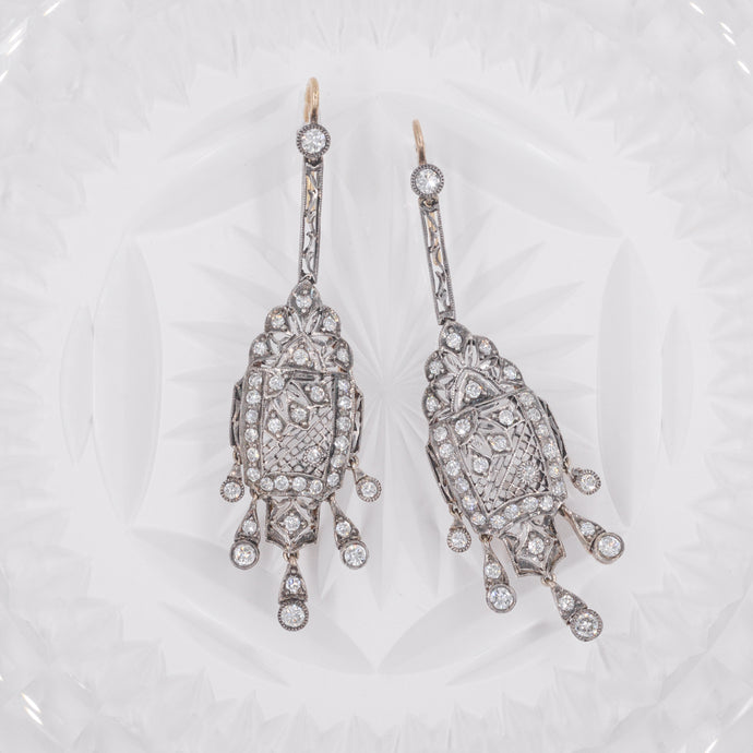 Diamond Chandelier Earrings c1920